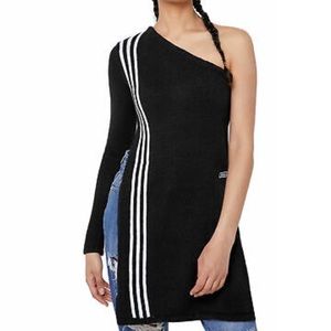 Adidas one shoulder asymmetrical slit sweater